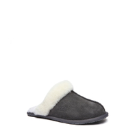 UGG Rosa Boots Unisex Slippers / Scuffs, Premium Sheepskin Upper Rubber Sole - Dark Grey - Au Ladies 6 / Au Men 4 / Eu 37