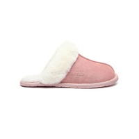 UGG Rosa Boots Unisex Slippers / Scuffs, Premium Sheepskin Upper Rubber Sole - Pink - Au Ladies 6 / Au Men 4 / Eu 37