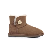 UGG Boots Mini Button - Premium Australian Sheepskin, Water Resistant, Non-Slip - Chestnut - Au Ladies 10/ Au Men 8/ Eu41