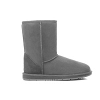 UGG Boots Short Classic - Premium Australian Sheepskin, Water Resistant Non-Slip - Grey - Au Ladies 10/ Au Men 8/ Eu41