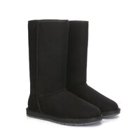 UGG Boots Tall Classic - 100% Premium Double Faced Australian Sheepskin,Non-Slip - Black - Au Ladies 12/ Au Men 10/ Eu43