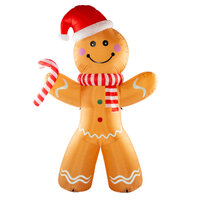 Stockholm Christmas Inflatables 2.4m Airpower Gingerbreadman White LED Outdoor 