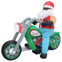 Stockholm Christmas Inflatables LED 1.8m Airpower Santa Bike Xmas Decorations