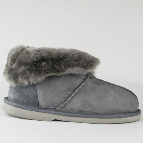 UGG Mallow Slippers, Premium Sheepskin, Rubber Sole - Grey - Au Ladies 7/8 / Au Men 5/6 / Eu 38/39