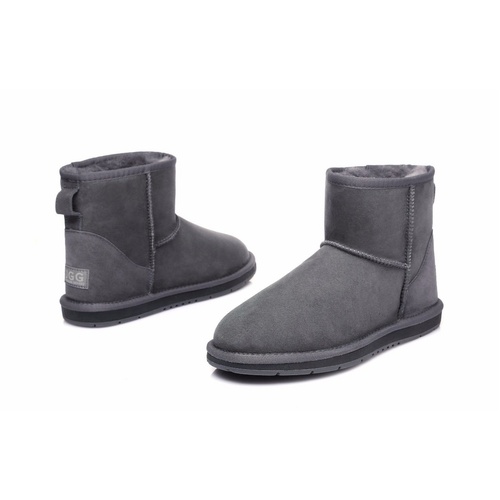 UGG Ankle Boots - Mini Classic Australian Sheepskin, Water Resistant, Non-Slip - Grey - Au Ladies 10/ Au Men 8/ Eu41