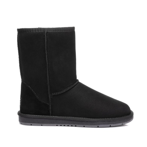 UGG Boots Short Classic - Premium Australian Sheepskin, Water Resistant Non-Slip - Black - Au Ladies 4/ Au Men 2/ Eu35