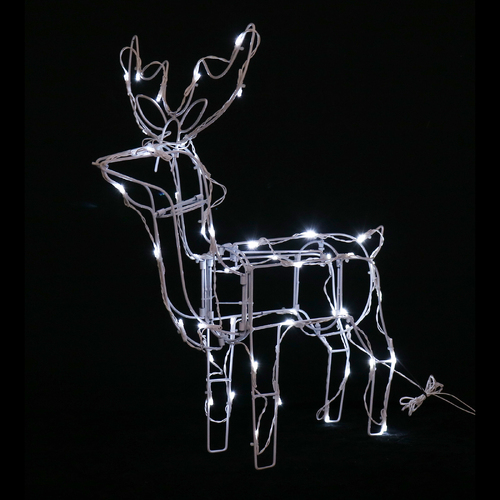 Stockholm Solar Reindeer Cool White 145cm